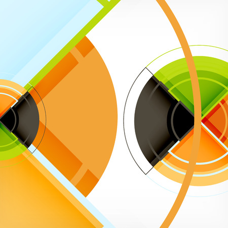 Creative circles geometric abstract background with 3d effect, vector trendy templateのイラスト素材