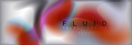 Abstract background holographic liquid colors design, vector wave templateのイラスト素材