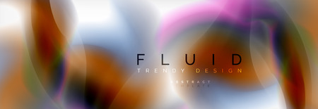 Abstract background holographic liquid colors design, vector wave templateのイラスト素材