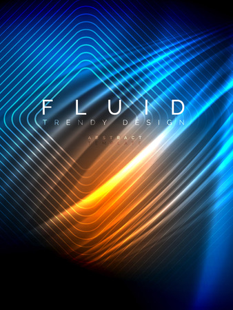Neon glowing wave, magic energy and light motion background. Vertical orientationのイラスト素材