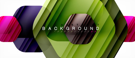 Vector multicolored hexagons geometric abstract backgroundのイラスト素材
