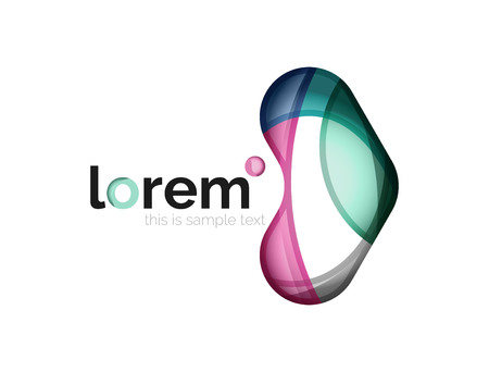 Geometric design convergence idea, modern composition of color abstract shapes, vector 3d style iconのイラスト素材