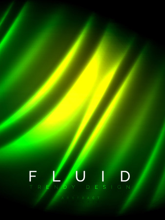 Neon glowing wave, magic energy and light motion background. Vertical orientationのイラスト素材