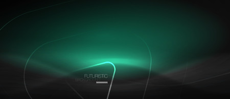 Dark black abstract background with neon colors and lines, vector designのイラスト素材