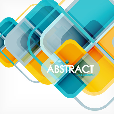 Colorful round squares modern geometric background, vector illustrationのイラスト素材