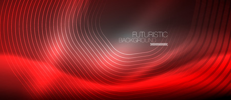 Neon glowing lines, magic energy space light concept, abstract background wallpaper design, vector illustrationのイラスト素材