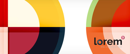 Modern geometric circles abstract background, colorful round shapes with shadow effects, vector illustrationのイラスト素材