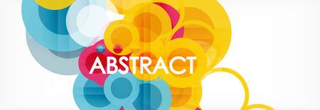 Overlapping circles design background. Trendy abstract layout template for business or technology presentation or web brochure cover, wallpaper. Vector illustrationのイラスト素材