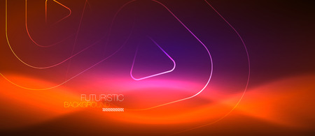 Color shiny neon lights background with abstract lines, magic energy conceptのイラスト素材