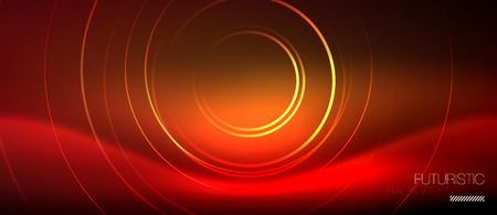 Neon glowing techno lines, hi-tech futuristic abstract background template with square shapes, vectorのイラスト素材