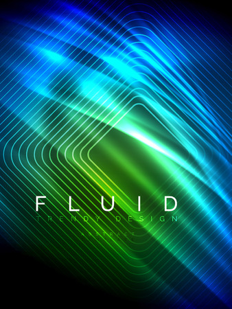 Neon glowing wave, magic energy and light motion background. Vertical orientationのイラスト素材