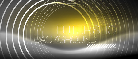 Neon circles abstract background, shiny lines, vector techno designのイラスト素材