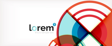 Circle abstract background, bright colorful round geometric shapes, vector illustrationのイラスト素材