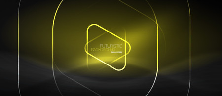 Dark black abstract background with neon colors and lines, vector designのイラスト素材