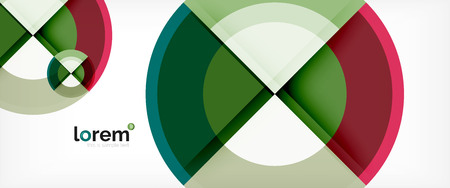 Modern geometric circles abstract background, colorful round shapes with shadow effects, vector illustrationのイラスト素材