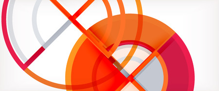 Circle abstract background, bright colorful round geometric shapes, vector illustrationのイラスト素材