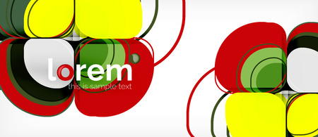 Abstract background - geometric multicolored round shapes composition. Trendy abstract layout template for business or technology presentation or web brochure cover, wallpaper. Vector illustrationのイラスト素材