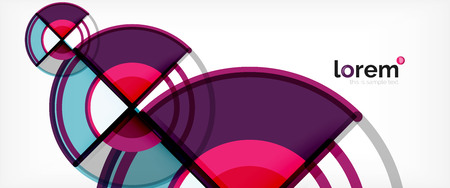 Circle abstract background, bright colorful round geometric shapes, vector illustrationのイラスト素材