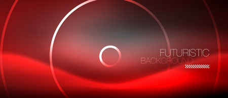 Neon circles abstract background, shiny lines, vector techno designのイラスト素材