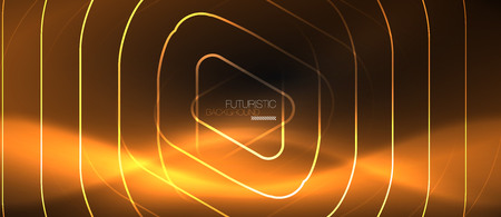 Dark black abstract background with neon colors and lines, vector designのイラスト素材