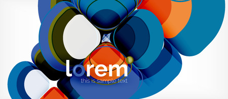 Abstract background - geometric multicolored round shapes composition. Trendy abstract layout template for business or technology presentation or web brochure cover, wallpaper. Vector illustrationのイラスト素材