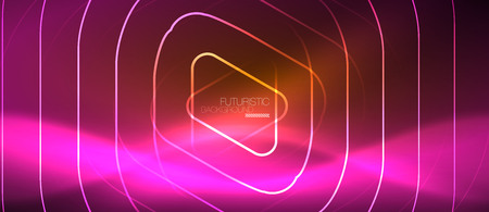 Color shiny neon lights background with abstract lines, magic energy conceptのイラスト素材