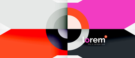 Colorful trendy geometric shapes background. Trendy abstract layout template for business or technology presentation or web brochure cover, wallpaper. Vector illustrationのイラスト素材