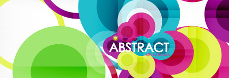 Abstract colorful geometric composition - multicolored circle background, vector illustrationのイラスト素材