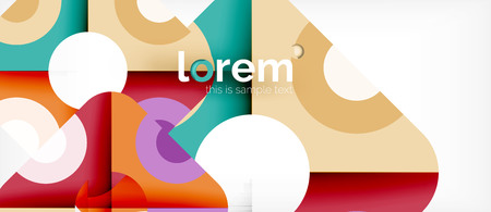 Geometric colorful shapes composition abstract background. Minimal dynamic design. Trendy abstract layout template for business or technology presentation or web brochure cover, wallpaper. Vector illustrationのイラスト素材