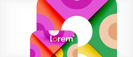 Colorful trendy geometric shapes background. Trendy abstract layout template for business or technology presentation or web brochure cover, wallpaper. Vector illustrationのイラスト素材