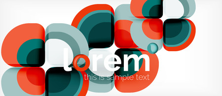Abstract background - geometric multicolored round shapes composition. Trendy abstract layout template for business or technology presentation or web brochure cover, wallpaper. Vector illustrationのイラスト素材