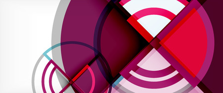 Circle abstract background, bright colorful round geometric shapes, vector illustrationのイラスト素材