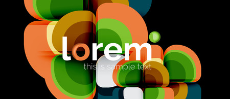 Abstract background - geometric multicolored round shapes composition. Trendy abstract layout template for business or technology presentation or web brochure cover, wallpaper. Vector illustrationのイラスト素材
