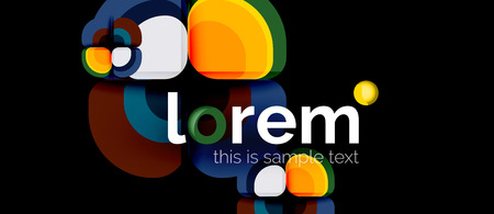 Abstract background - geometric multicolored round shapes composition. Trendy abstract layout template for business or technology presentation or web brochure cover, wallpaper. Vector illustrationのイラスト素材