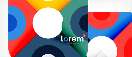 Geometric colorful shapes composition abstract background. Minimal dynamic design. Trendy abstract layout template for business or technology presentation or web brochure cover, wallpaper. Vector illustrationのイラスト素材