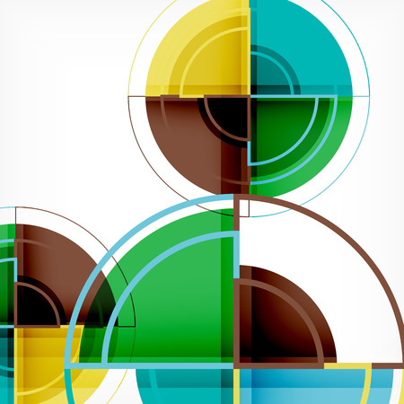 Creative circles geometric abstract background with 3d effect, vector trendy templateのイラスト素材