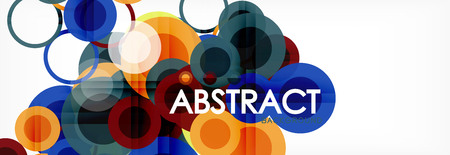 Overlapping circles design background. Trendy abstract layout template for business or technology presentation or web brochure cover, wallpaper. Vector illustrationのイラスト素材