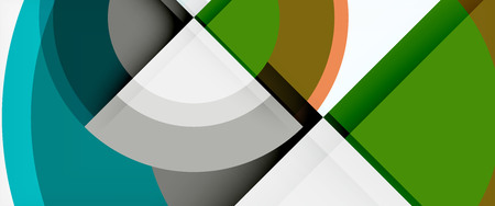 Modern geometric circles abstract background, colorful round shapes with shadow effects, vector illustrationのイラスト素材