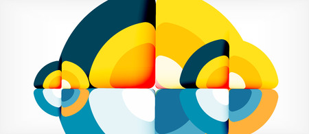 Circles and triangles geometric abstract background. Trendy abstract layout template for business or technology presentation or web brochure cover, wallpaperのイラスト素材