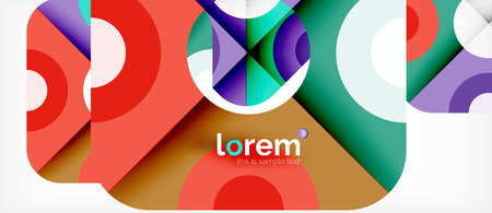 Colorful trendy geometric shapes background. Trendy abstract layout template for business or technology presentation or web brochure cover, wallpaper. Vector illustrationのイラスト素材