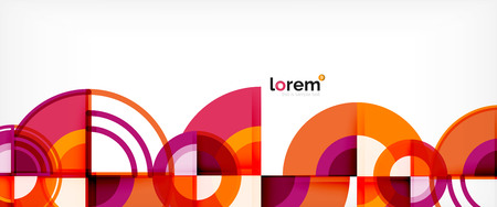 Circle abstract background, bright colorful round geometric shapes, vector illustrationのイラスト素材