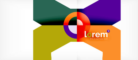 Colorful trendy geometric shapes background. Trendy abstract layout template for business or technology presentation or web brochure cover, wallpaper. Vector illustrationのイラスト素材