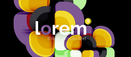 Abstract background - geometric multicolored round shapes composition. Trendy abstract layout template for business or technology presentation or web brochure cover, wallpaper. Vector illustrationのイラスト素材