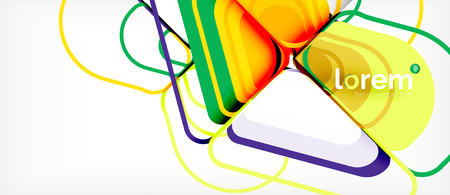Colorful trendy geometric shapes background. Trendy abstract layout template for business or technology presentation or web brochure cover, wallpaper. Vector illustrationのイラスト素材