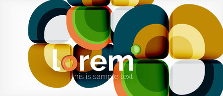 Abstract background - geometric multicolored round shapes composition. Trendy abstract layout template for business or technology presentation or web brochure cover, wallpaper. Vector illustrationのイラスト素材