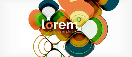 Abstract background - geometric multicolored round shapes composition. Trendy abstract layout template for business or technology presentation or web brochure cover, wallpaper. Vector illustrationのイラスト素材