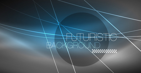 Digital technology abstract background - neon geometric design. Abstract glowing lines. Colorful techno vector background. Futuristic shape.のイラスト素材