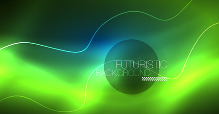 Glowing abstract wave on dark, shiny motion, Christmas and New Year magic space light. Vector techno abstract backgroundのイラスト素材