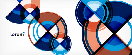 Circle abstract background, bright colorful round geometric shapes, vector illustrationのイラスト素材
