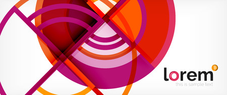 Circle abstract background, bright colorful round geometric shapes, vector illustrationのイラスト素材